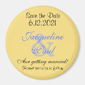 Save the Date Mellow Yellow Blue Magnete Magnet (Vorne)