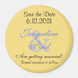 Save the Date Mellow Yellow Blue Magnete Magnet