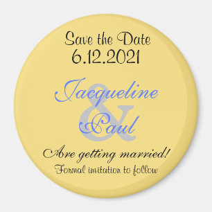 Save the Date Mellow Yellow Blue Magnete Magnet