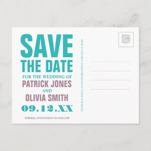 Save The Date | Miami, FL-Couple Ankündigungspostkarte (Rückseite)