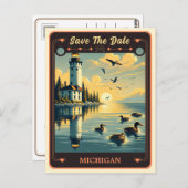 Save The Date | Michigan Invasion Postcard Postkarte (Vorne/Hinten)