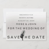 Save the Date Mikrofon Rubin Herz Grau Silber (Rückseite)