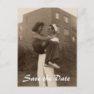 Save the Date Militärische Hochzeit Ankündigungspostkarte