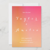 Save the Date Minimale Gradient Orange Magenta Car (Vorderseite)