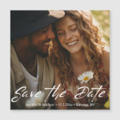 Save the Date minimaler Handschreibmagnet für Foto Magnetkarte (Vorderseite)