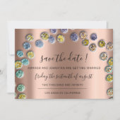 Save the Date Minimalismus Gold Green Rose (Vorderseite)