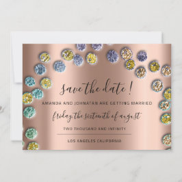 Save the Date Minimalismus Gold Green Rose