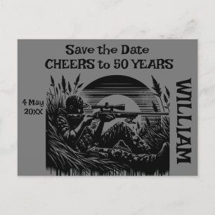 Save the Date Minimalistisch Hunter   Feiertagspostkarte