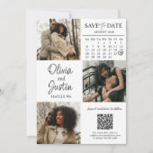 Save the Date Minimalistisch mit QR-Kabeljau Einladung (Vorderseite)