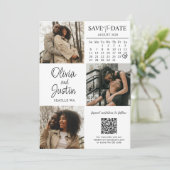 Save the Date Minimalistisch mit QR-Kabeljau Einladung (Stehend Vorderseite)