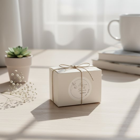 Save the Date Minimalistisch Poppy Wedding Runder Aufkleber