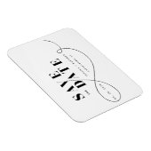 Save the Date Minimalistisch Schwarz-weiß Magnet (Rechte Seite)