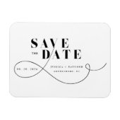 Save the Date Minimalistisch Schwarz-weiß Magnet (Horizontal)