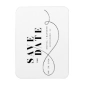 Save the Date Minimalistisch Schwarz-weiß Magnet (Vertikal)