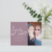 Save the Date Minimalistische handgedrehte Khalk P Postkarte (Stehend Vorderseite)