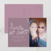 Save the Date Minimalistische handgedrehte Khalk P Postkarte (Vorne/Hinten)