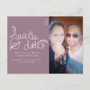 Save the Date Minimalistische handgedrehte Khalk P Postkarte