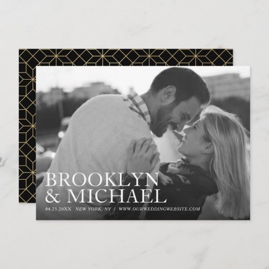 Save the Date Minimalistische Hochzeitsankündigung (Vorne/Hinten)