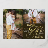 Save the Date Minimalistische Typografie mit doppe Folieneinladung (Vorderseite)