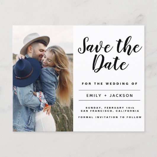 Save the Date Minimalistisches einfaches Foto (Vorderseite)