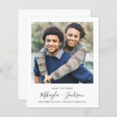 Save the Date Minimalistisches Skript mit Foto (Vorne/Hinten)