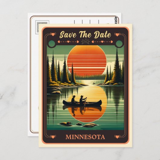 Save The Date | Minnesota Einladung Postkarte (Vorne/Hinten)