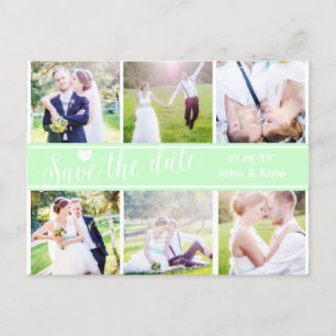 SAVE THE DATE Mint Green Wedding 6 FOTO Postkarte