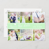SAVE THE DATE Mint Green Wedding 6 FOTO Postkarte (Vorne/Hinten)