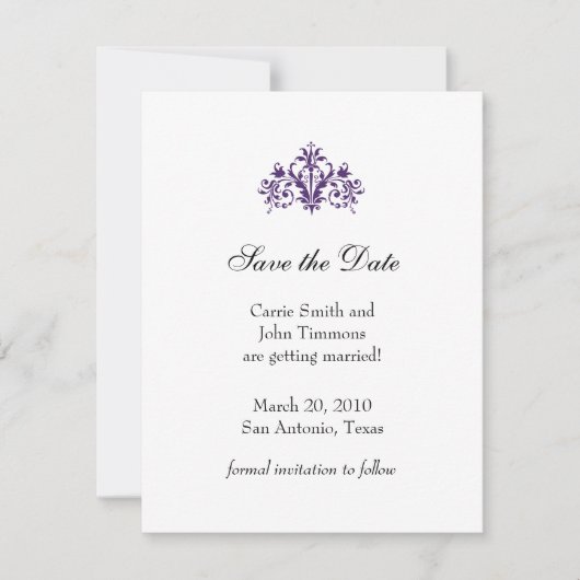 Save the Date mit Barockmotiv Einladung (Vorderseite)