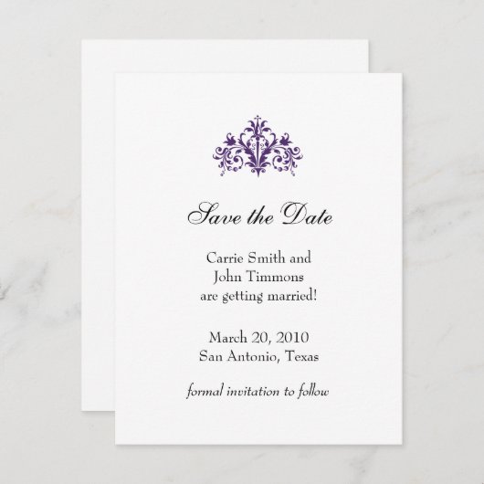 Save the Date mit Barockmotiv Einladung (Vorne/Hinten)