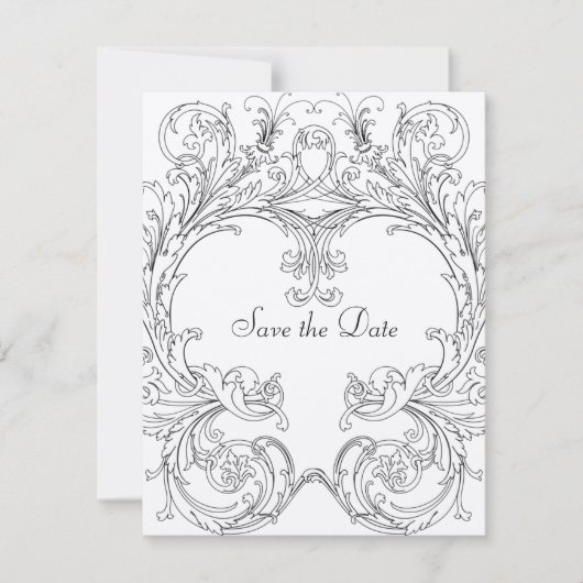 Save the Date mit Barockrahmen (Vorderseite)