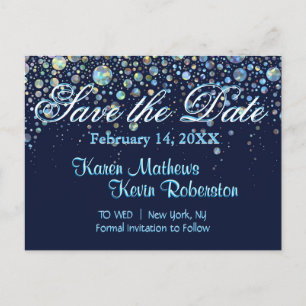 Save the Date mit/Blasen Ankündigungspostkarte