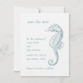 Save the Date mit Blue Sea Horse (Vorderseite)
