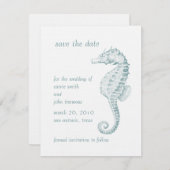 Save the Date mit Blue Sea Horse (Vorne/Hinten)