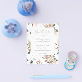 Save the Date mit Boho Copper und Beige Floral Flyer (Einzeln)
