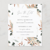 Save the Date mit Boho Copper und Beige Floral Flyer (Vorne)