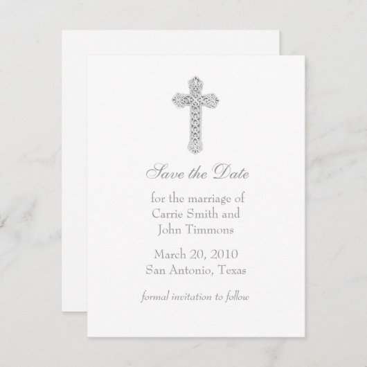 Save the Date mit Cross (Vorne/Hinten)