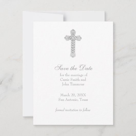 Save the Date mit Cross (Vorderseite)