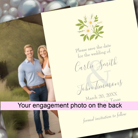 Save the Date mit dem Foto "Weiße Blume"