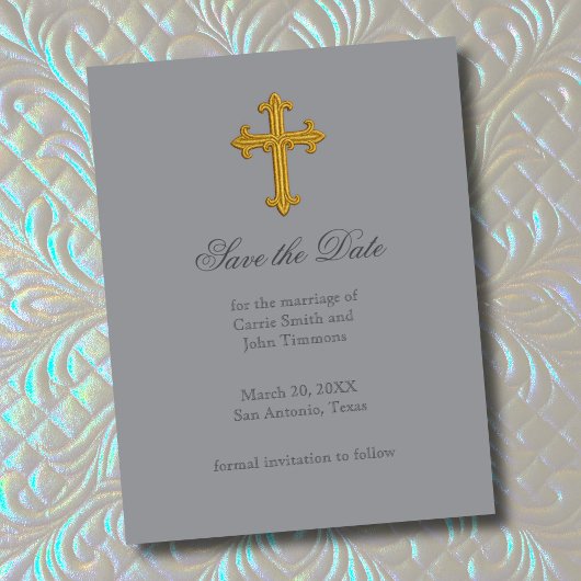 Save the Date mit dem Goldkreuz Christlich II
