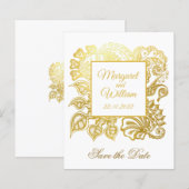 Save the Date mit den Blume für den Glitzer (Vorne/Hinten)