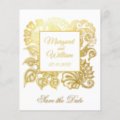 Save the Date mit den Blume für den Glitzer (Vorderseite)