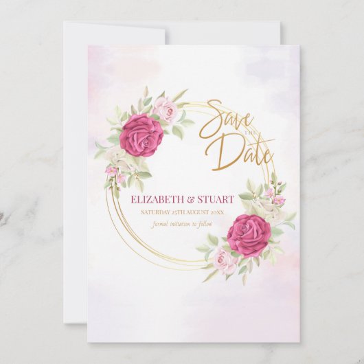 Save the Date mit der Ankündigung von Rose (Vorderseite)