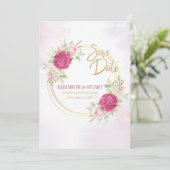 Save the Date mit der Ankündigung von Rose (Stehend Vorderseite)