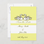 Save the Date mit einer Postkarte für Schwäne (Vorne/Hinten)