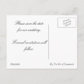 Save the Date mit einer Postkarte für Schwäne (Rückseite)