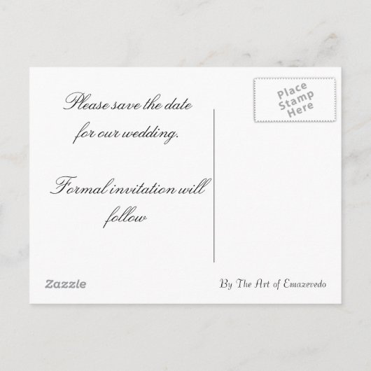 Save the Date mit einer Postkarte für Schwäne (Rückseite)