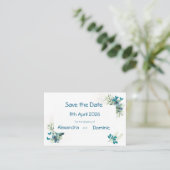 Save the Date mit Floral- und Schmetterlingsmotiv Visitenkarte (Stehend Vorderseite)