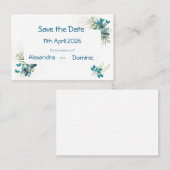 Save the Date mit Floral- und Schmetterlingsmotiv Visitenkarte (Vorne/Hinten)
