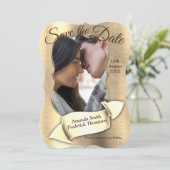 Save the Date mit Foil-Gold-Silber-Messing Einladung (Stehend Vorderseite)